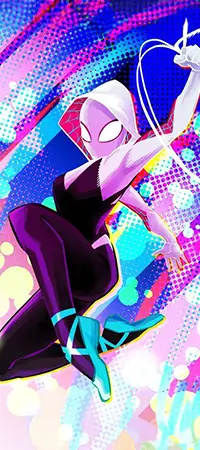Imagen de fondo con Gwen Spider como personaje principal